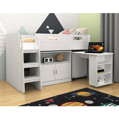 Binne twin loft bed store with desk